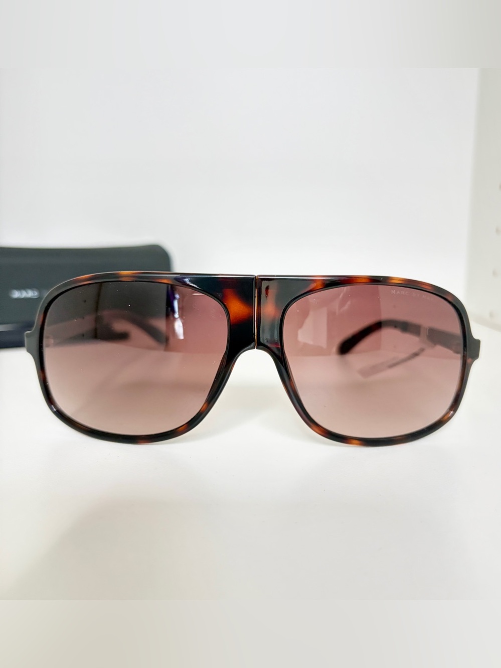 NWT Marc by Marc Jacobs Brown Black Tortise foldable Sunglasses 275/S w/case